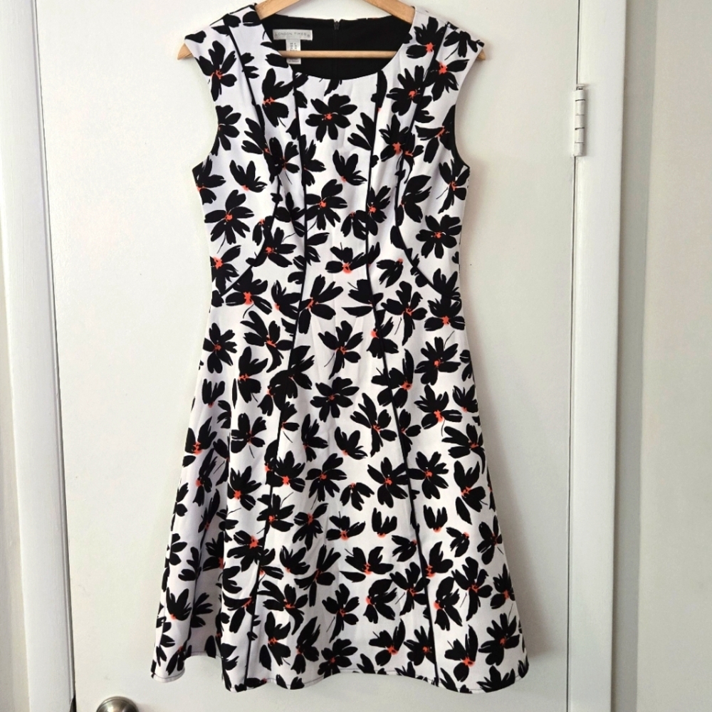 London Times Fit And Flare Floral Dress Size 6
